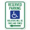 Signmission Reserved Parking Violators Will Fined & Towed Heavy-Gauge Alum Parking Sign, 18" x 24", A-1824-22998 A-1824-22998 - alternate 1